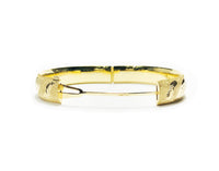 Sandblast Finish Diamond Cut Bangle (14K).