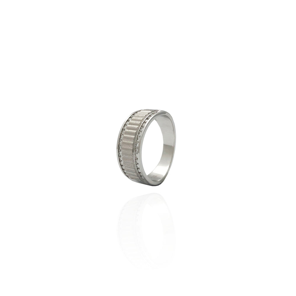 Channel-Set Diamond Milgrain Band (14K)