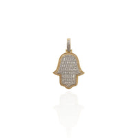 Two-Tone Diamond Hamsa Pendant (14K)