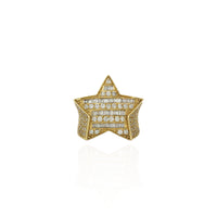 Baguette/Round Striped Diamond Star Ring (14K)