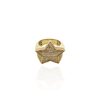 Baguette/Round Striped Diamond Star Ring (14K)