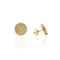 Circular Ripple Diamond Stud Earrings (14K)