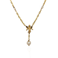Baby Angel Pearl Rosary Necklace (14K) Popular Jewelry New Yorkl