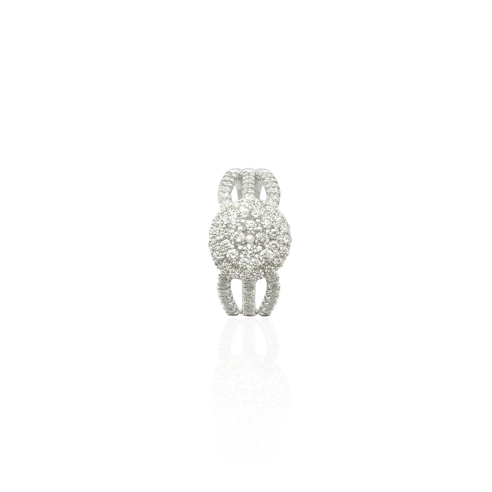 Iced-Out Round Diamond Ring (14K)