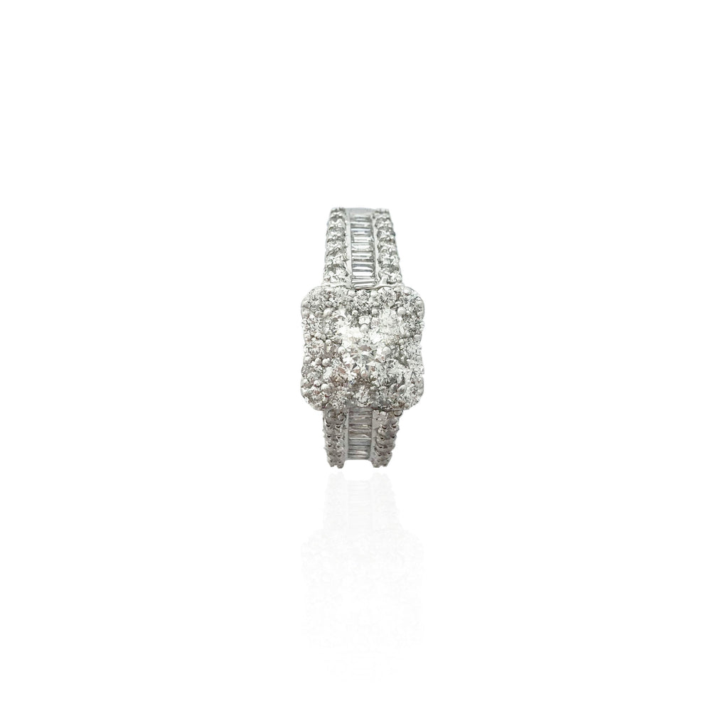 Iced-Out Square Diamond Ring (14K)