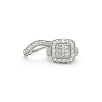 Square Princess & Round Diamond Two-pieces Ring (14K)