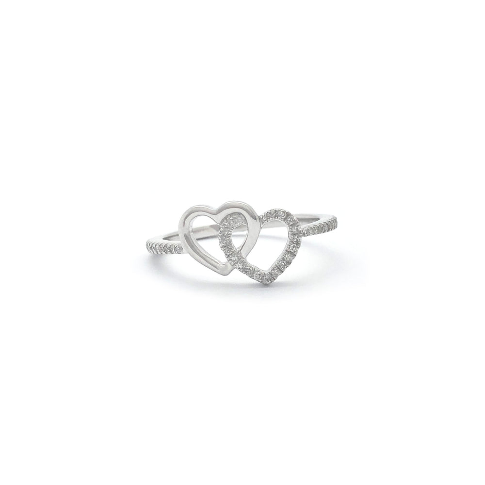 Double Heart Diamond Ring (14K)