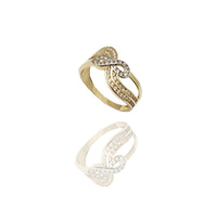 Two-Tone Crested Infinity Wave Ring (14K)