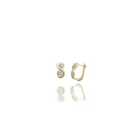 Infinity CZ Huggie Earrings (14K)