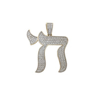 Chai privjesak srednje veličine zaleđen (14K) Popular Jewelry New York