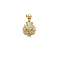 Iced-Out Crowned Lion CZ Pendant (14K)