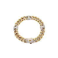 Iced-Out Cuban Mariner CZ Bracelet (14K).
