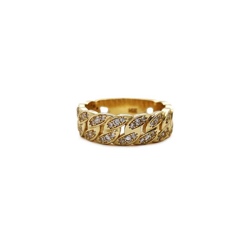 Iced-Out Cuban Ring (14K) Popular Jewelry New York