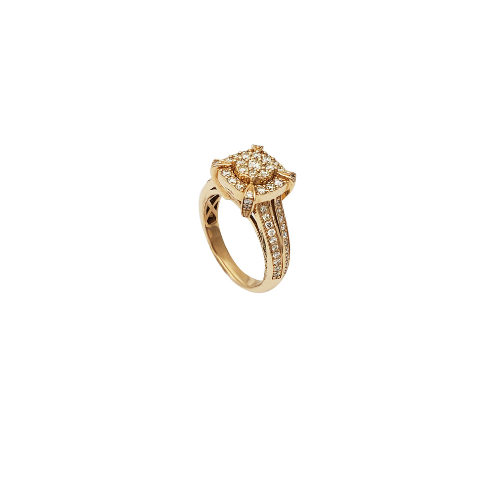 Iced-Out Diamond Big Setting Ring (14K)