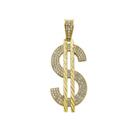 Iced-Out Diamond Cut Dollar Sign Pendant (10K) Popular Jewelry New York