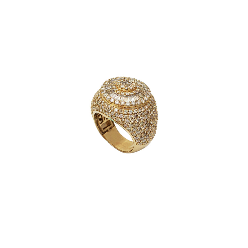 Iced-Out Diamond Thick Stage Roulette Ring (14K)