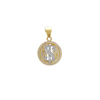 Iced-Out Dollar Sign Medallion Pendant (14K) Popular Jewelry New York