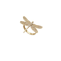 Iced-Out Dragonfly CZ Ring (14K).