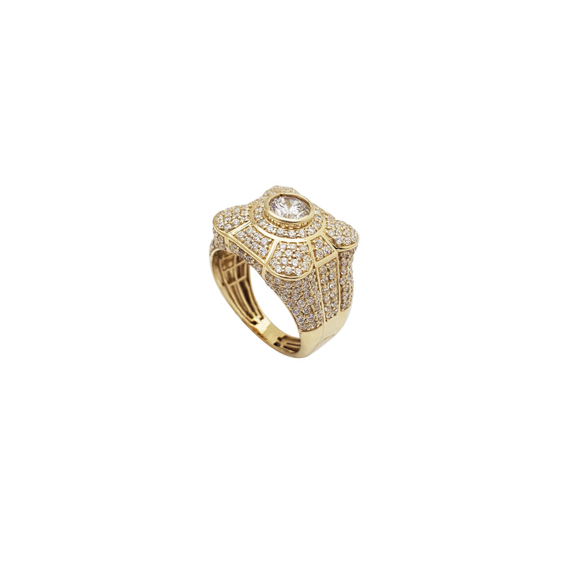 Iced-Out Fancy Pillow CZ Ring (14K)