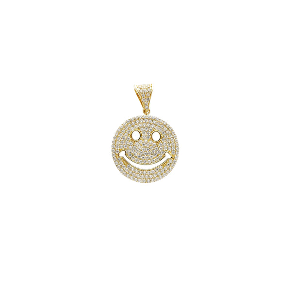 Iced-Out Happy Face Pendant (14K) Popular Jewelry New York