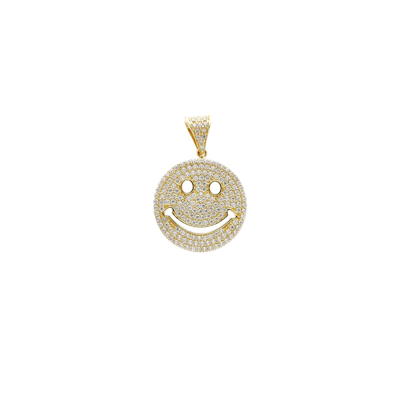 Iced-Out Happy Face Pendant (14K) Popular Jewelry New York