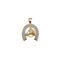 Iced-Out Horseshoe Red-Eye Horse Head Pendant (14K) Popular Jewelry New York