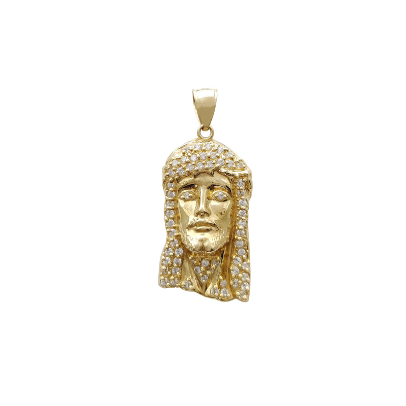 Open Back Iced-Out Jesus Head Pendant (14K) Popular Jewelry New York