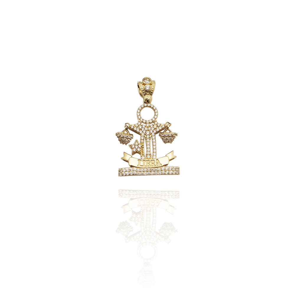 Iced-Out Libra CZ Pendant (14K) New York Popular Jewelry