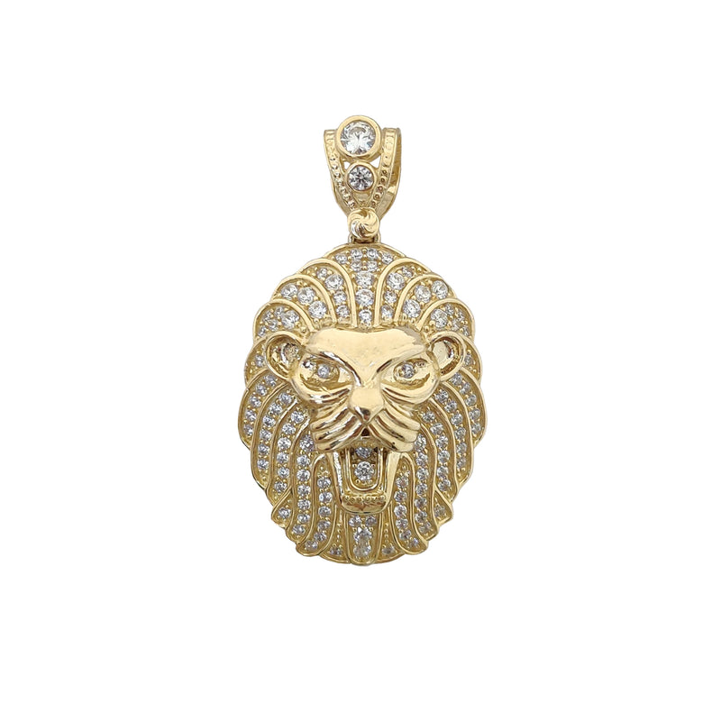 Iced-Out Lion Head Pendant (14K) Popular Jewelry New York