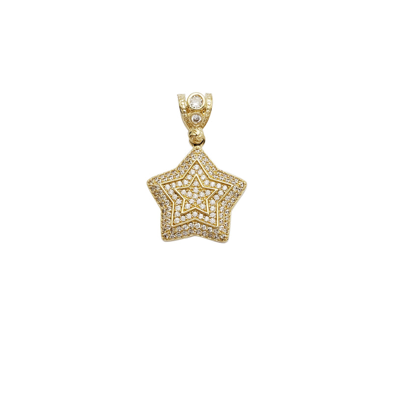 Iced-Out Puffy Star CZ Pendant (14K)