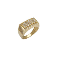 Iced-Out pravougaoni muški prsten (14K) Popular Jewelry Njujork