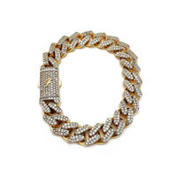 Iced-Out Rhombus Curb Lightweight Bracelet (14K) Popular Jewelry New York