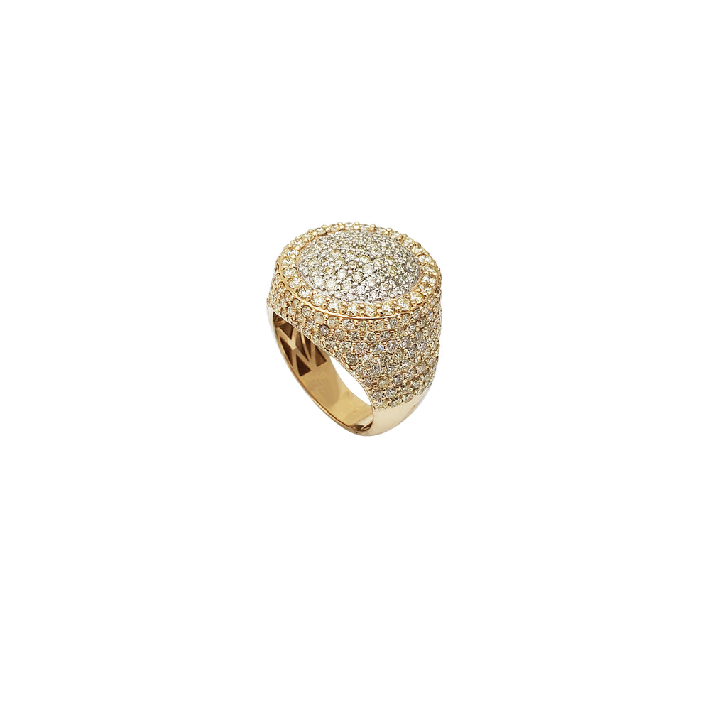 Iced-Out Round Pop Out Ring (14K)
