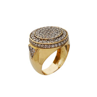 අයිස්-අවුට් රවුන්ඩ් සිග්නෙට් මුද්ද (10 කේ) Popular Jewelry නිව් යෝර්ක්