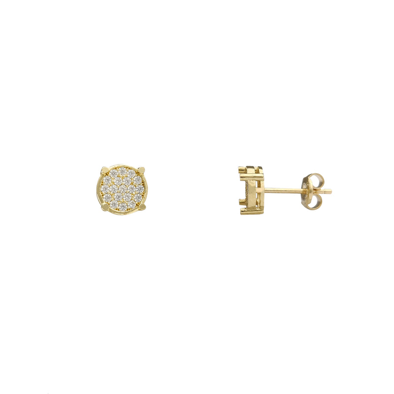 Iced-Out Round Stud Earrings (14K) Popular Jewelry New York
