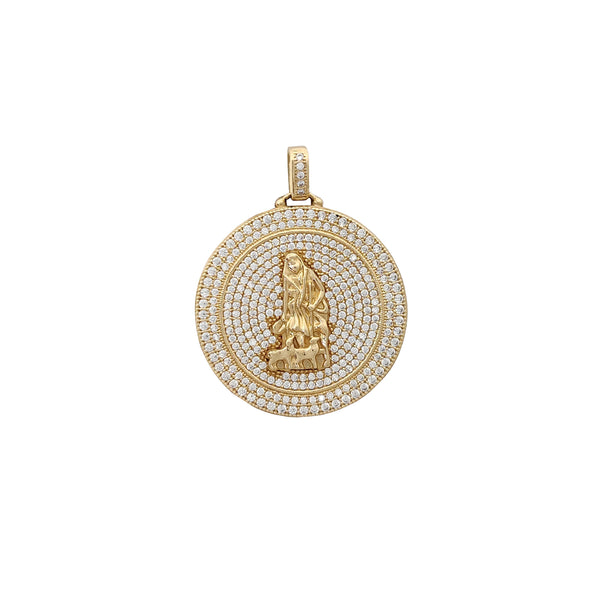 Iced-Out Saint Larazus Medallion Pendant (14K) Popular Jewelry New York