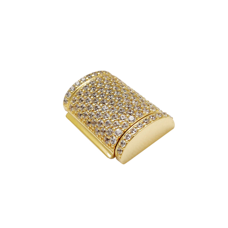 Iced-Out CZ Sleek Box Clasp (14K)