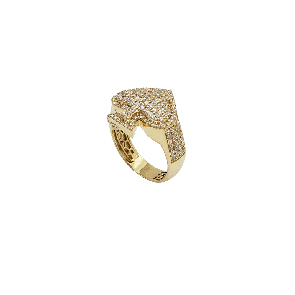 Iced-Out Spades CZ Ring (14K)