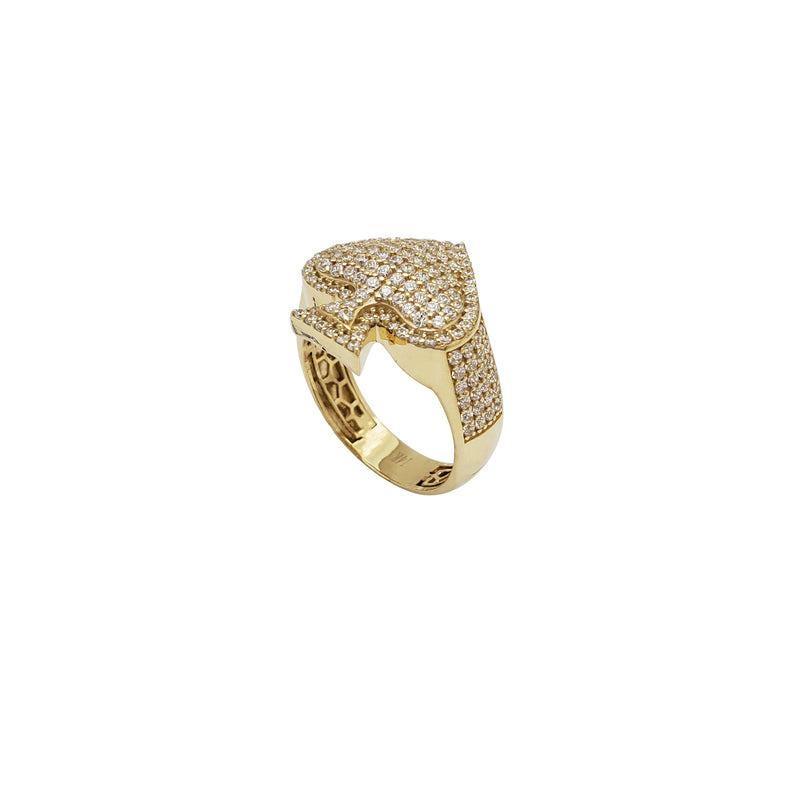 Iced-Out Spades CZ Ring (14K)
