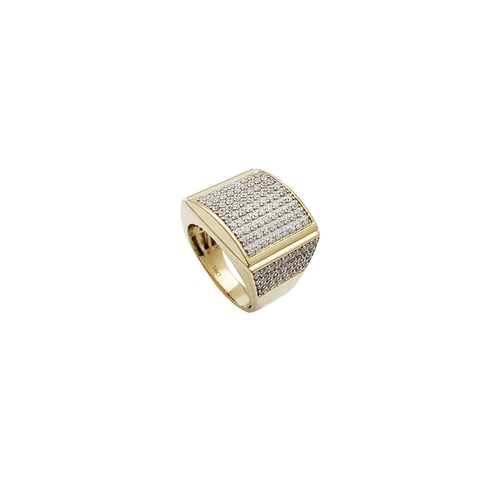 Iced-Out Square CZ Ring (14K)