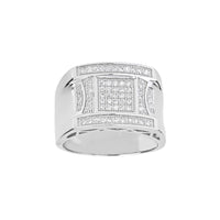 Iced-Out Square Men's Ring (Silver) Popular Jewelry New York
