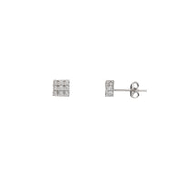 Iced-Out Square Stud Earrings (14K) Popular Jewelry New York