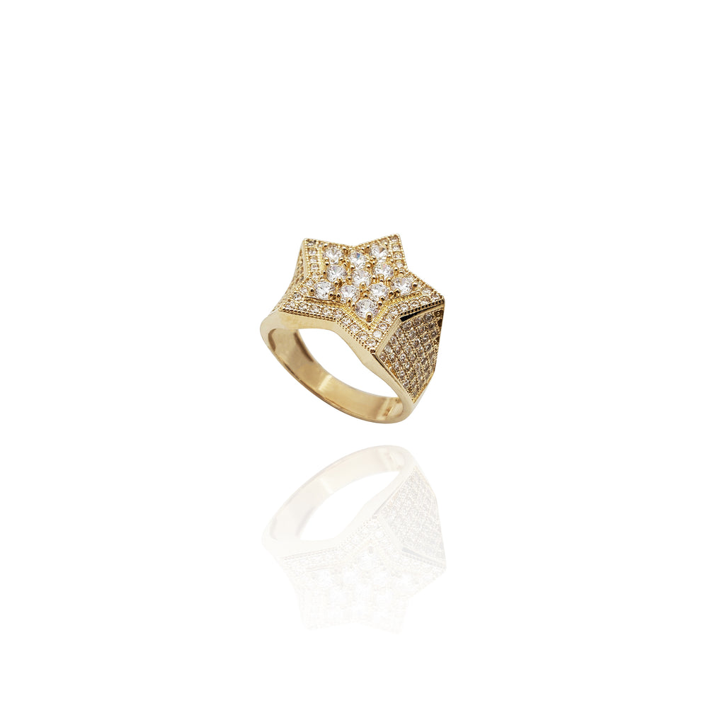 Iced-Out Star CZ Ring (14K)