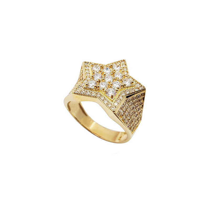 Iced-Out Star Ring (10K) Popular Jewelry New York