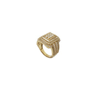 Iced-Out Triple Rectangle CZ Ring (14K)