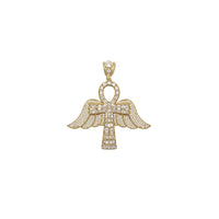 Iced-Out Winged Ankh CZ Pendant (14K)