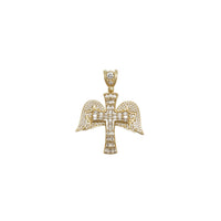 Iced-Out Winged Cross CZ anheng (14K)