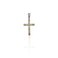 Iced-Out Baguette Round Cut Cross CZ Pendant (Silver) New York Popular Jewelry
