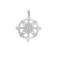 Iced-Out Compass North Star Pendant (Silver) Popular Jewelry New York