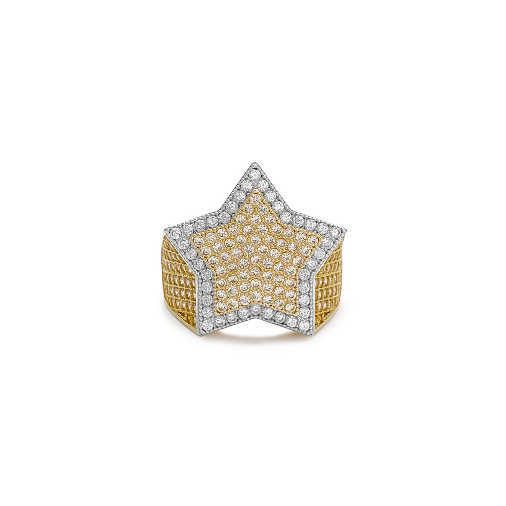 Iced-Out Double Star Ring (14K) Popular Jewelry New York